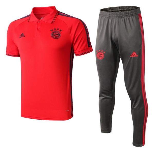 Polo Conjunto Completo Bayern Munich 2019/20 Rojo Gris